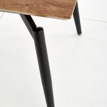 Фото6.Обеденный раскладной стол CAMBELL 140 (180) x80 Halmar натуральный дуб / черный